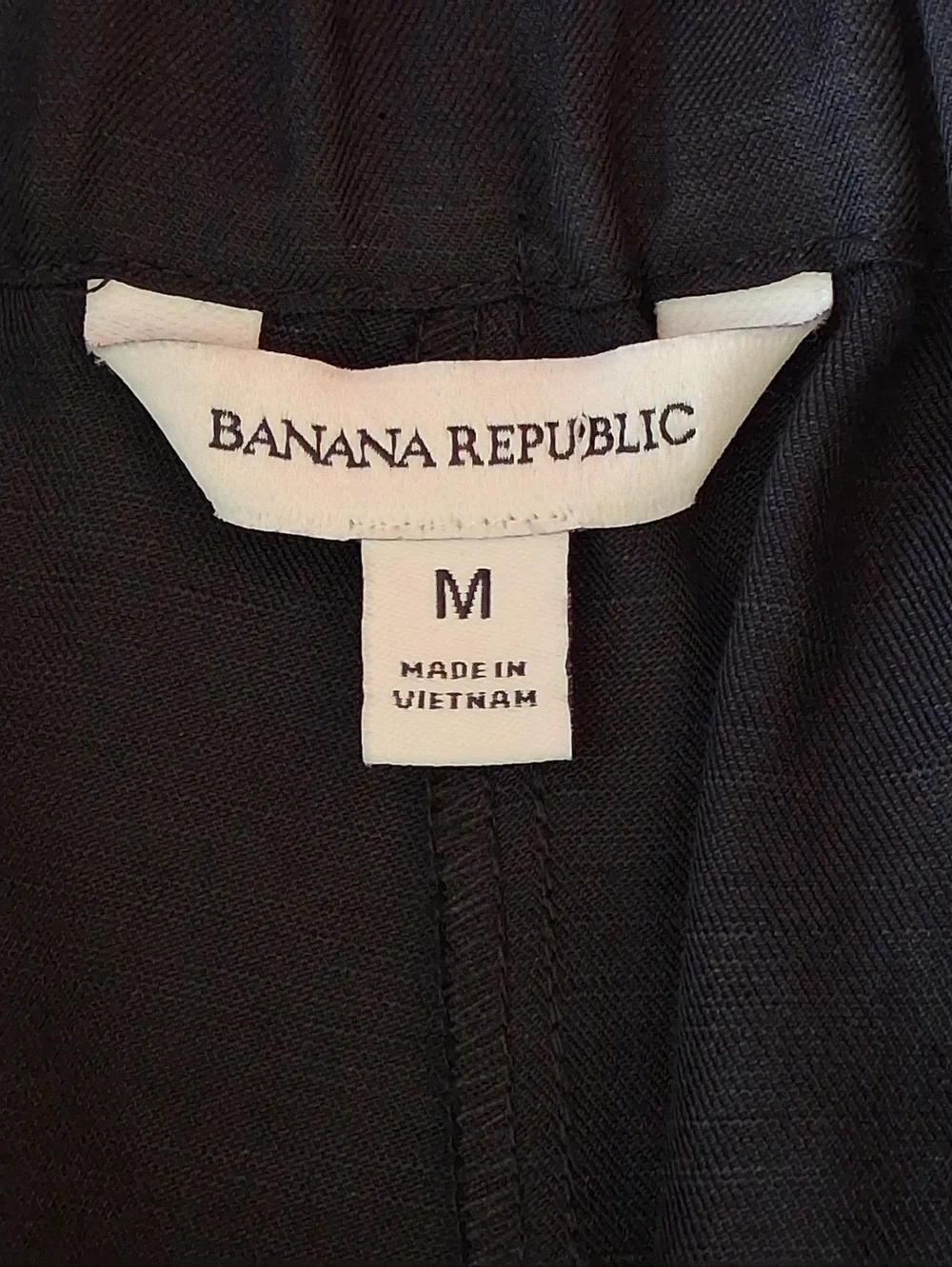 Banana Republic Linen Blend Wide Leg High Rise Pull-on Pants Black Sz  Med